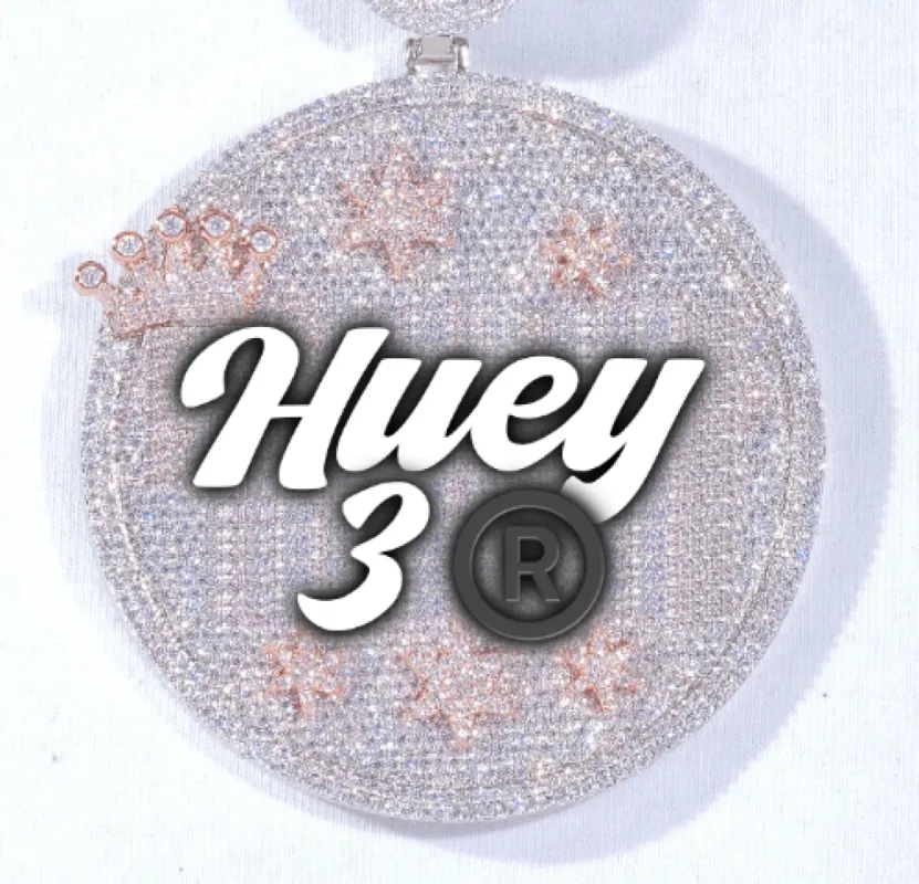 CUSTOM LETTER NECKLACE 3D BIG CROWN DISC made by The GUU Shop