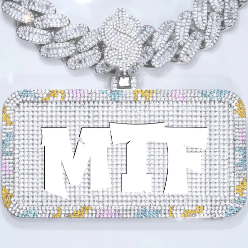 CUSTOM LETTER NECKLACE 3D COLORFUL SQUARE sold by The GUU Shop