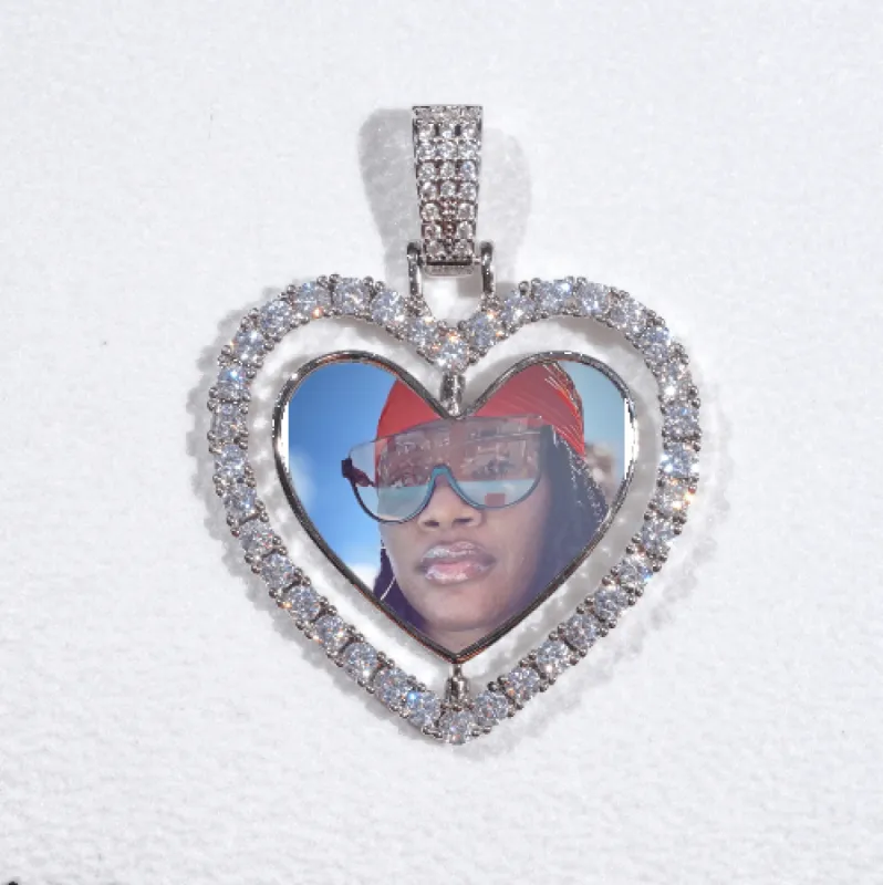 3D Spinning 2-Faced Heart Custom Picture Pendant sold by The GUU Shop