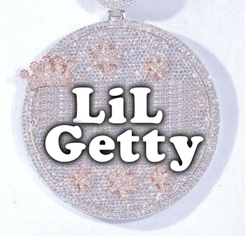 CUSTOM LETTER NECKLACE 3D BIG CROWN DISC sold by The GUU Shop