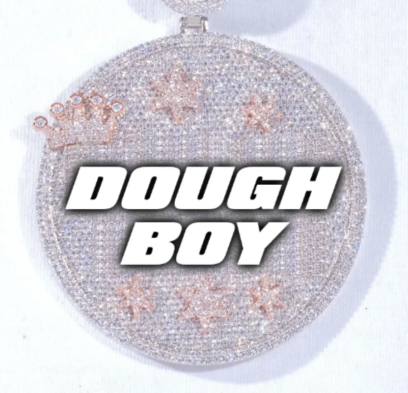 CUSTOM LETTER NECKLACE 3D BIG CROWN DISC sold by The GUU Shop