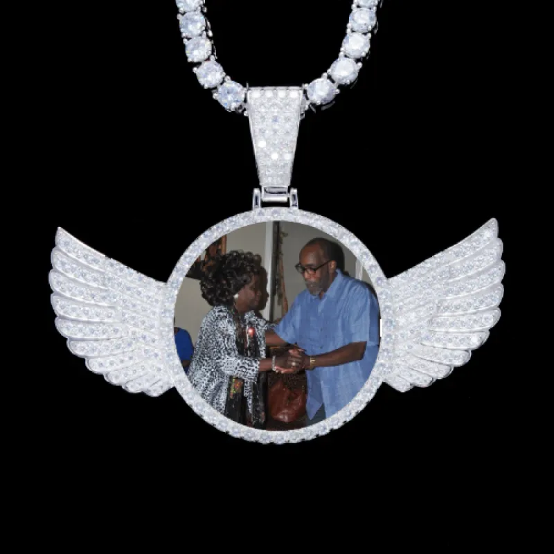 925S & VVS Moissanite 3D Wing Custom Picture Pendant sold by The GUU Shop