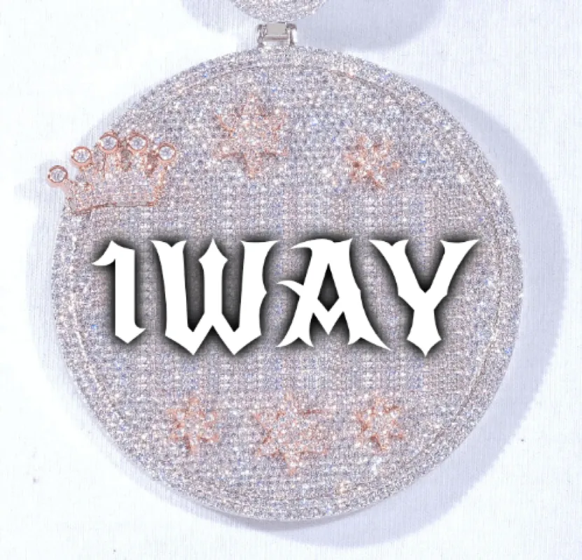 CUSTOM LETTER NECKLACE 3D BIG CROWN DISC sold by The GUU Shop