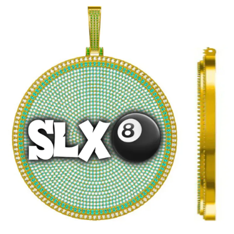 CUSTOM LETTER NECKLACE 3D BIG DISC sold by The GUU Shop
