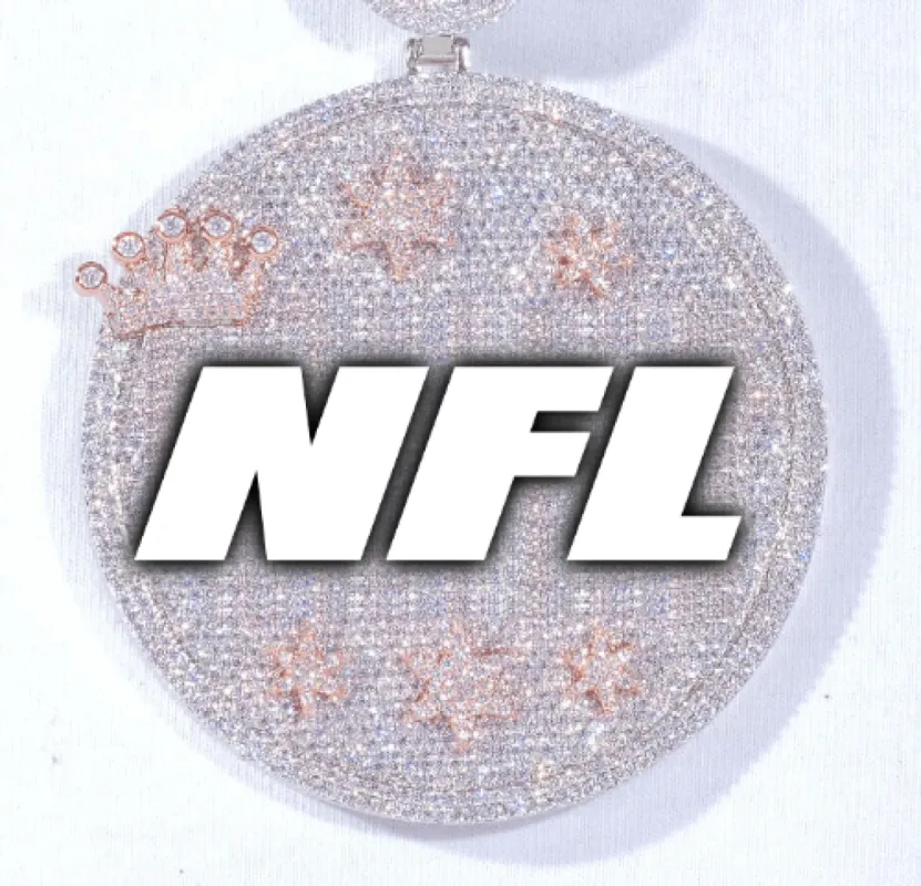 CUSTOM LETTER NECKLACE 3D BIG CROWN DISC sold by The GUU Shop