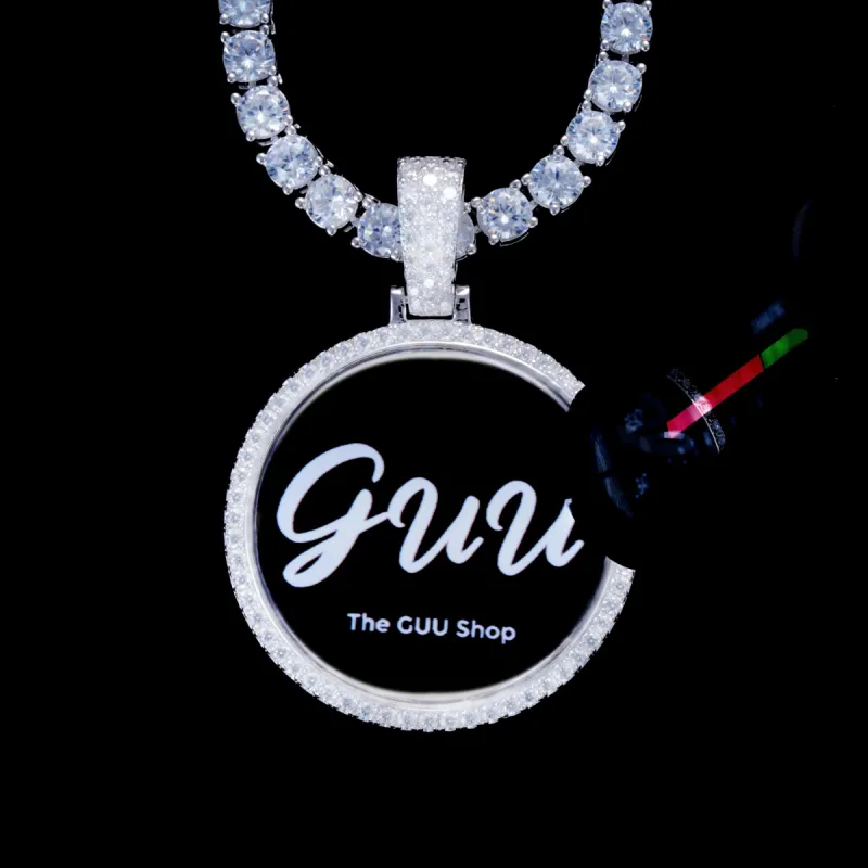 925S & VVS Moissanite 3D Circle Custom Picture Pendant sold by The GUU Shop