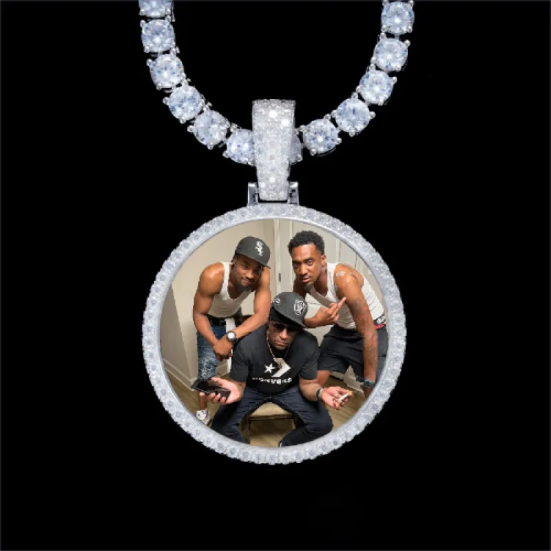 925S & VVS Moissanite 3D Circle Custom Picture Pendant sold by The GUU Shop