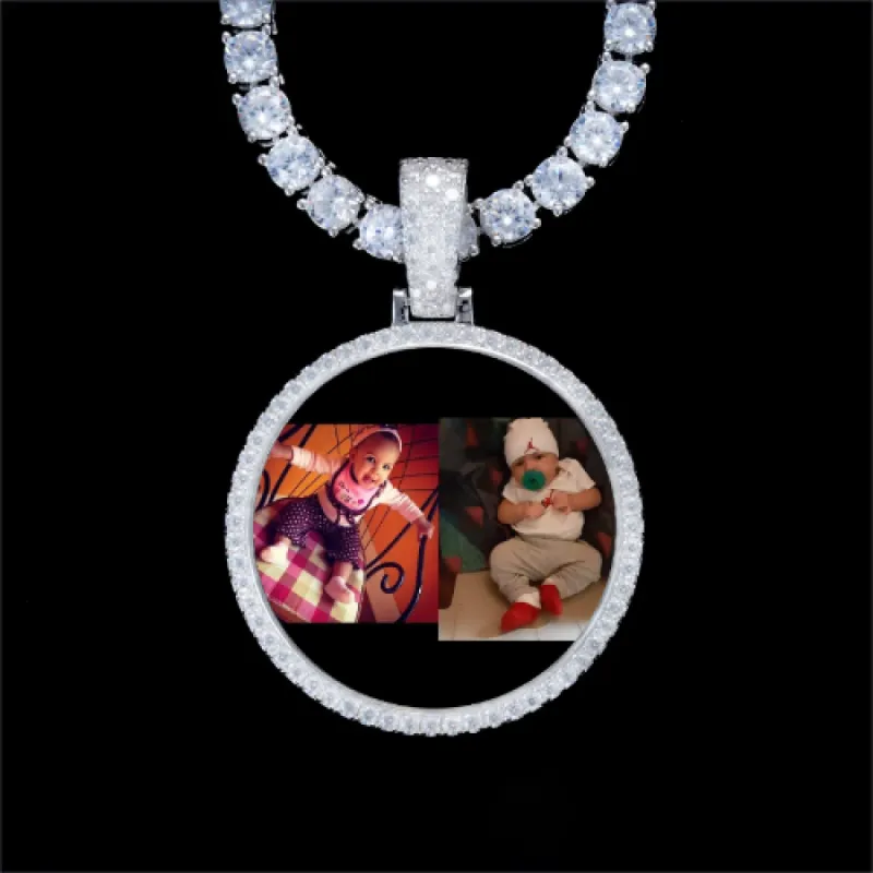 925S & VVS Moissanite 3D Circle Custom Picture Pendant sold by The GUU Shop