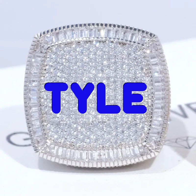 CUSTOM LETTER 3D ICED RING sold by The GUU Shop