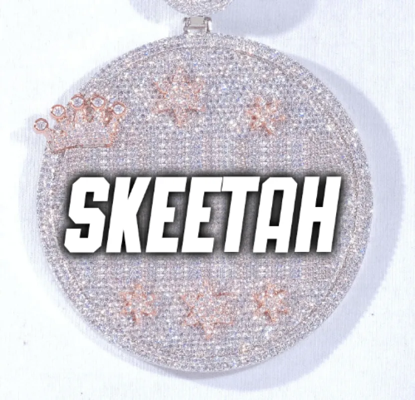 CUSTOM LETTER NECKLACE 3D BIG CROWN DISC sold by The GUU Shop