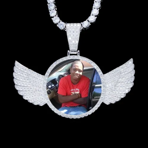 925S & VVS Moissanite 3D Wing Custom Picture Pendant sold by The GUU Shop