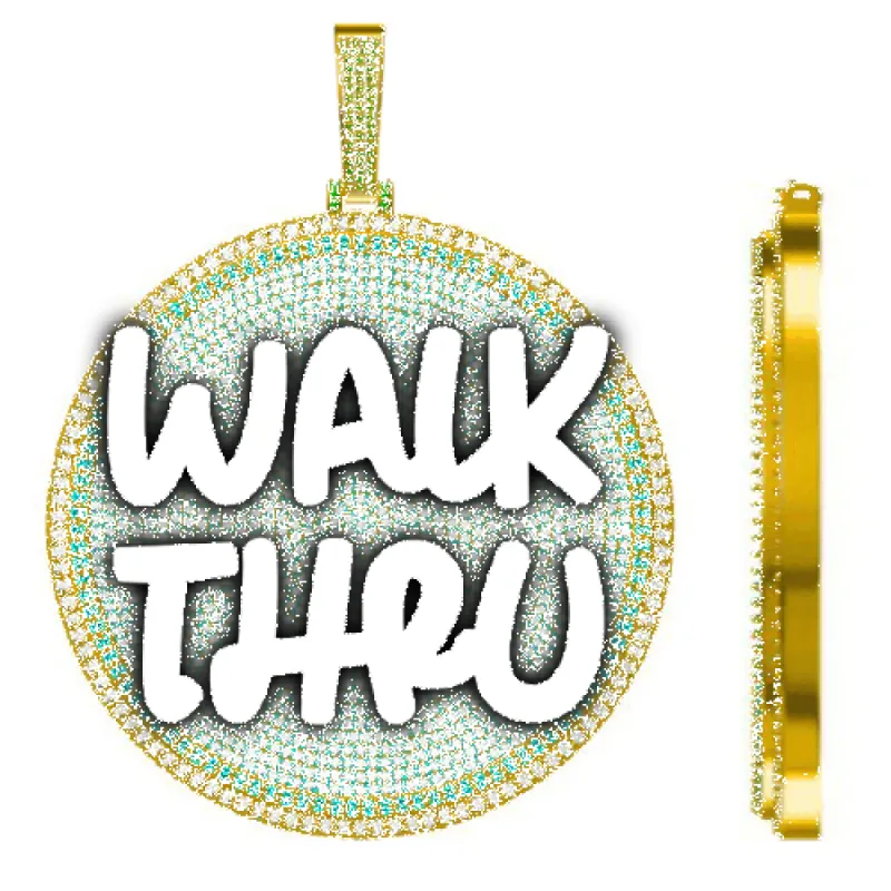 CUSTOM LETTER NECKLACE 3D BIG DISC sold by The GUU Shop