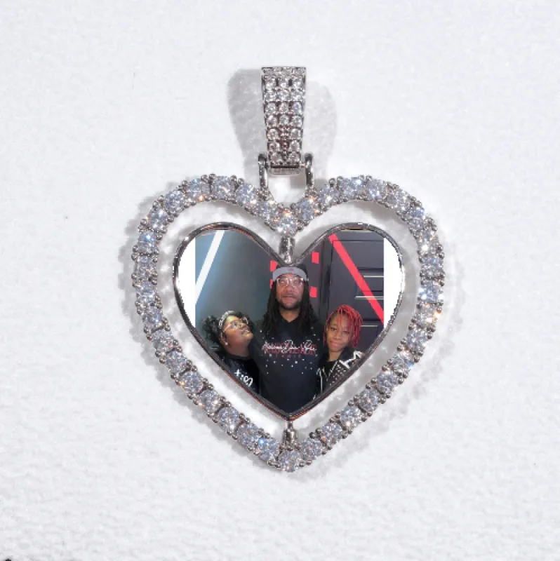 3D Spinning 2-Faced Heart Custom Picture Pendant sold by The GUU Shop