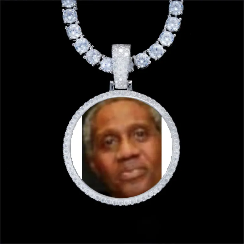 925S & VVS Moissanite 3D Circle Custom Picture Pendant sold by The GUU Shop
