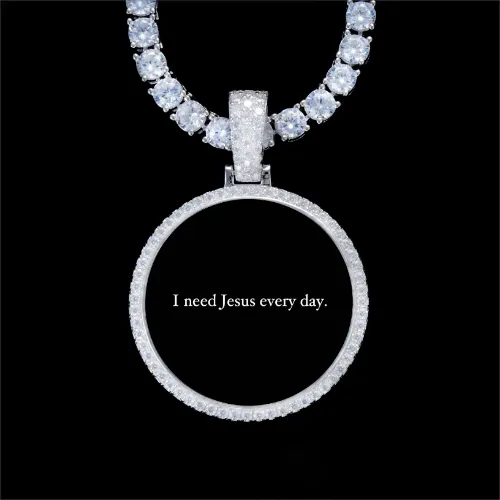 925S & VVS Moissanite 3D Circle Custom Picture Pendant sold by The GUU Shop