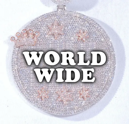 CUSTOM LETTER NECKLACE 3D BIG CROWN DISC sold by The GUU Shop