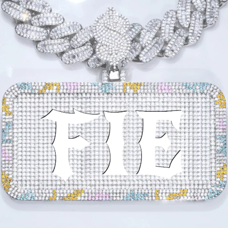 CUSTOM LETTER NECKLACE 3D COLORFUL SQUARE sold by The GUU Shop