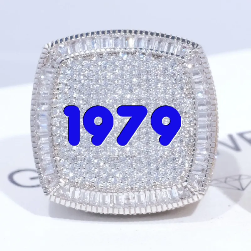 CUSTOM LETTER 3D ICED RING sold by The GUU Shop