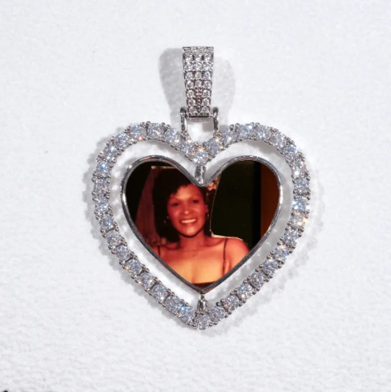 3D Spinning 2-Faced Heart Custom Picture Pendant sold by The GUU Shop