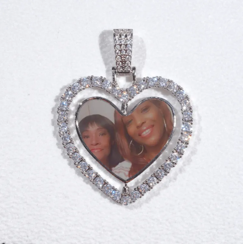 3D Spinning 2-Faced Heart Custom Picture Pendant sold by The GUU Shop