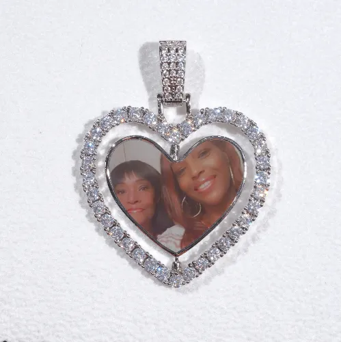 3D Spinning 2-Faced Heart Custom Picture Pendant sold by The GUU Shop