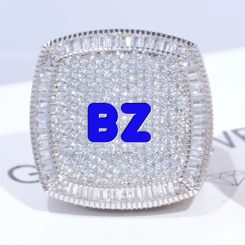 CUSTOM LETTER 3D ICED RING sold by The GUU Shop