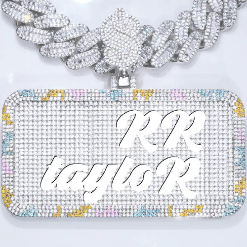 CUSTOM LETTER NECKLACE 3D COLORFUL SQUARE sold by The GUU Shop