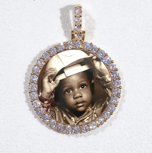 3D CIRCLE CUSTOM PICTURE PENDANT SMALL SIZE sold by The GUU Shop