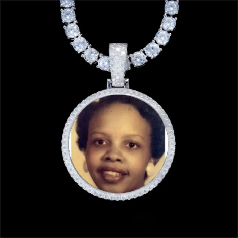 925S & VVS Moissanite 3D Circle Custom Picture Pendant sold by The GUU Shop