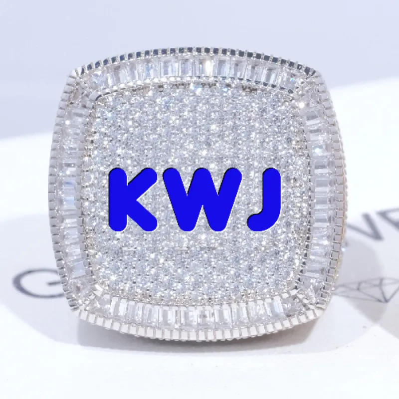 CUSTOM LETTER 3D ICED RING sold by The GUU Shop