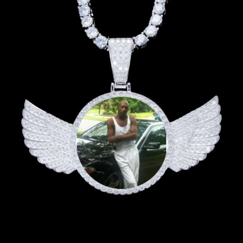 925S & VVS Moissanite 3D Wing Custom Picture Pendant sold by The GUU Shop