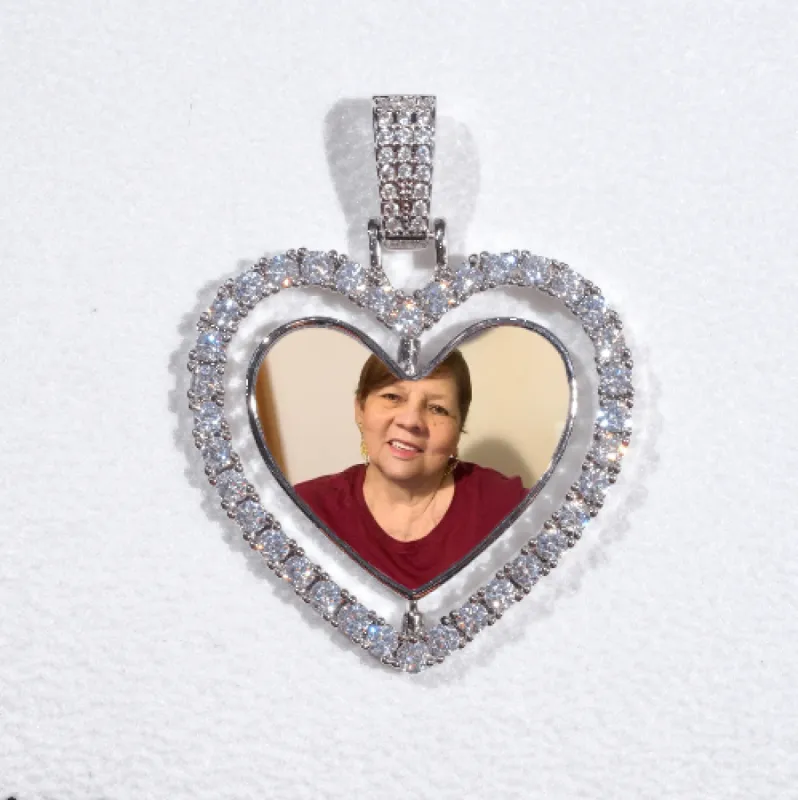 3D Spinning 2-Faced Heart Custom Picture Pendant sold by The GUU Shop