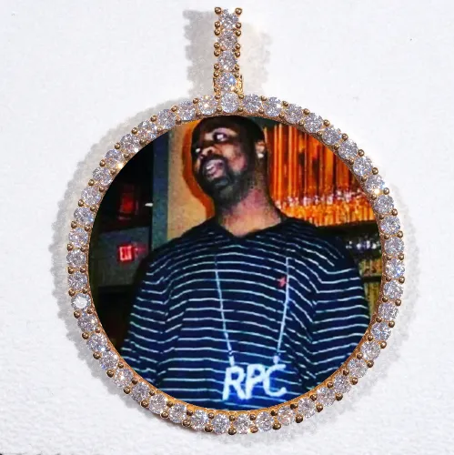 LARGE 3D CIRCLE CUSTOM PICTURE PENDANT sold by The GUU Shop