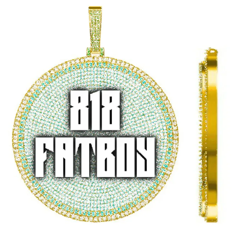 CUSTOM LETTER NECKLACE 3D BIG DISC sold by The GUU Shop