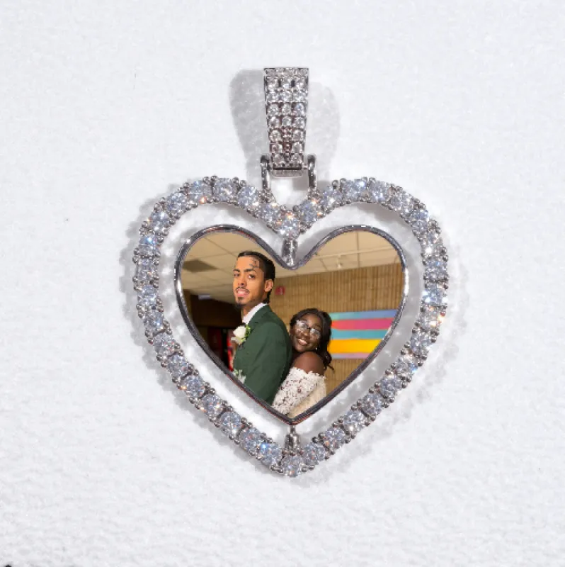 3D Spinning 2-Faced Heart Custom Picture Pendant sold by The GUU Shop