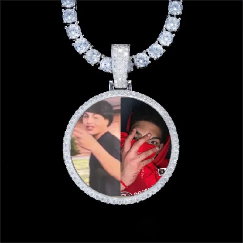 925S & VVS Moissanite 3D Circle Custom Picture Pendant sold by The GUU Shop