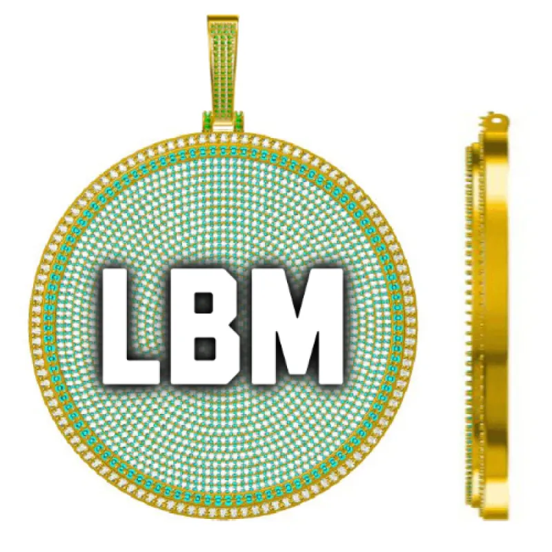 CUSTOM LETTER NECKLACE 3D BIG DISC sold by The GUU Shop