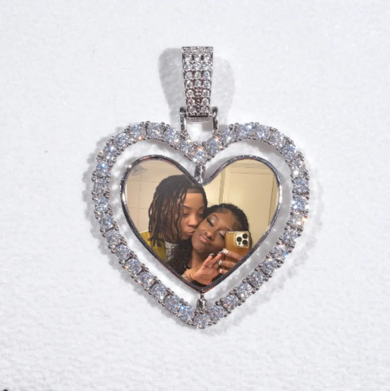 3D Spinning 2-Faced Heart Custom Picture Pendant sold by The GUU Shop