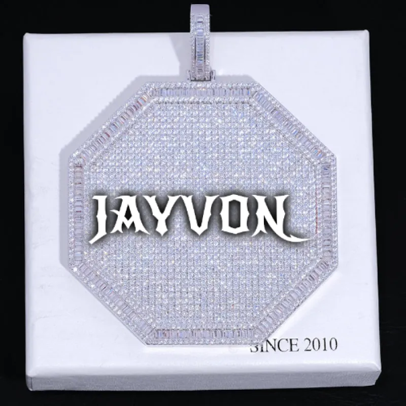 CUSTOM LETTER NECKLACE 3D BIG OCTAGON sold by The GUU Shop