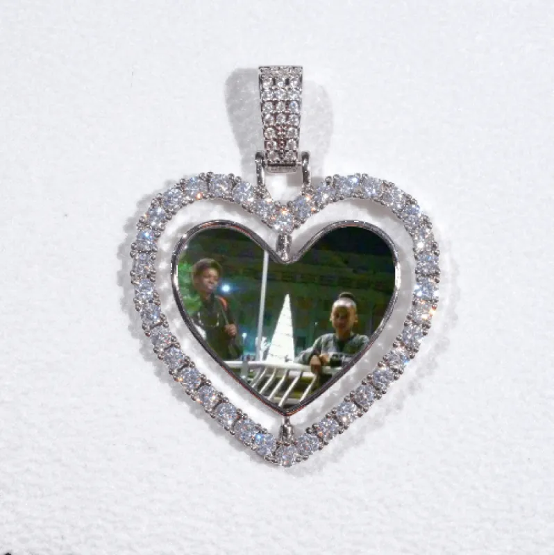 3D Spinning 2-Faced Heart Custom Picture Pendant sold by The GUU Shop