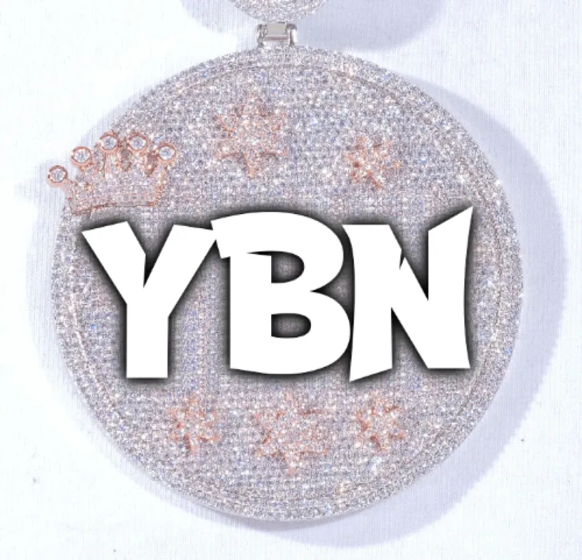 CUSTOM LETTER NECKLACE 3D BIG CROWN DISC sold by The GUU Shop