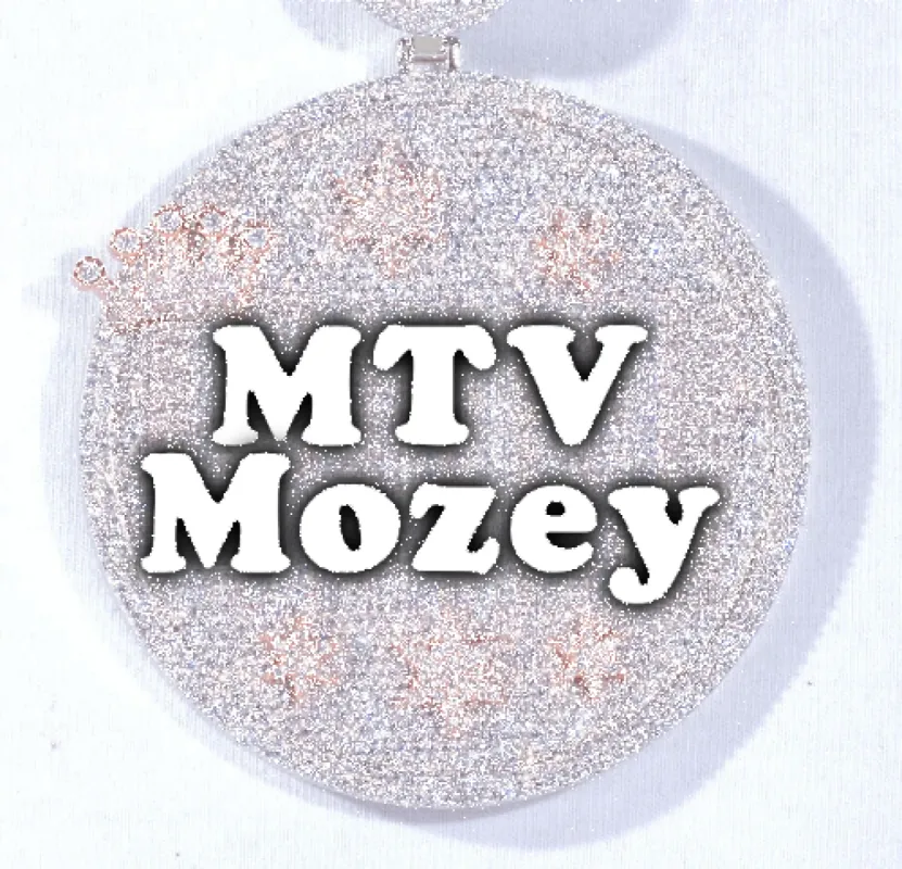 CUSTOM LETTER NECKLACE 3D BIG CROWN DISC sold by The GUU Shop