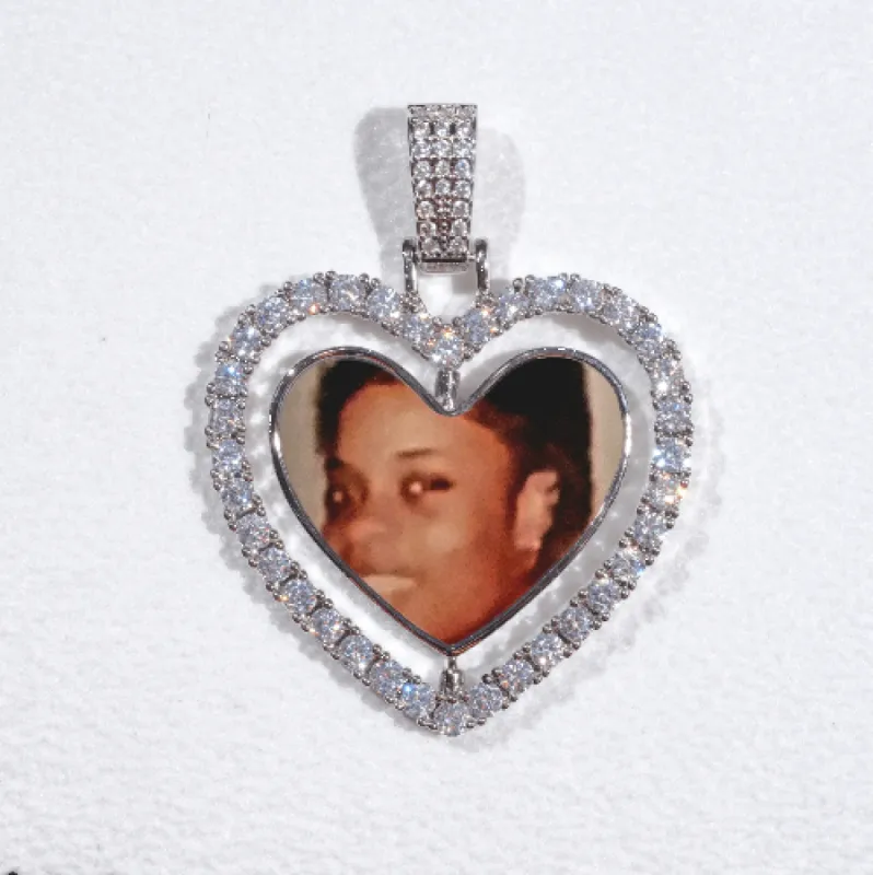 3D Spinning 2-Faced Heart Custom Picture Pendant sold by The GUU Shop