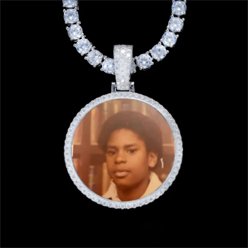 CUSTOM LETTER NECKLACE 3D BIG CROWN DISC sold by The GUU Shop