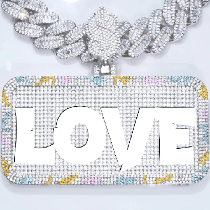 CUSTOM LETTER NECKLACE 3D COLORFUL SQUARE sold by The GUU Shop