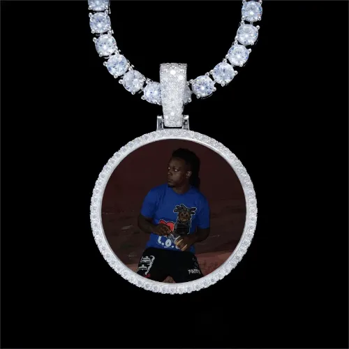 925S & VVS Moissanite 3D Circle Custom Picture Pendant sold by The GUU Shop