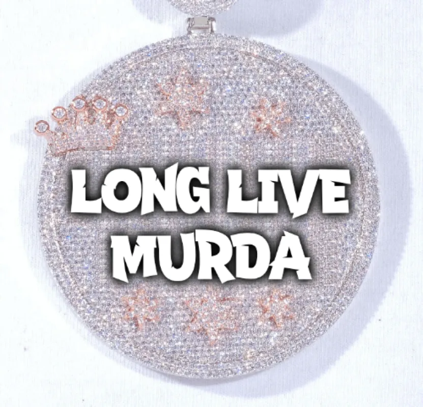 CUSTOM LETTER NECKLACE 3D BIG CROWN DISC sold by The GUU Shop