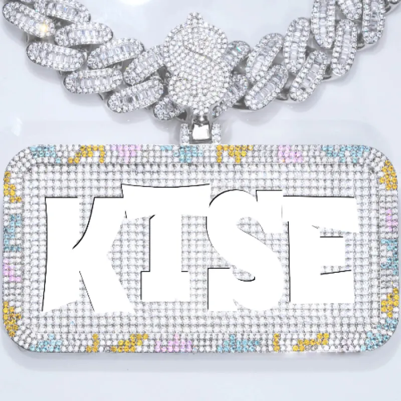 CUSTOM LETTER NECKLACE 3D COLORFUL SQUARE sold by The GUU Shop