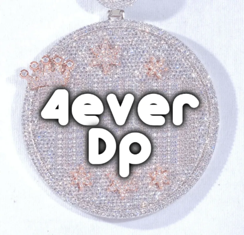 CUSTOM LETTER NECKLACE 3D BIG CROWN DISC sold by The GUU Shop