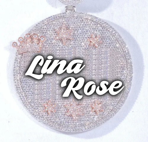 CUSTOM LETTER NECKLACE 3D BIG CROWN DISC sold by The GUU Shop